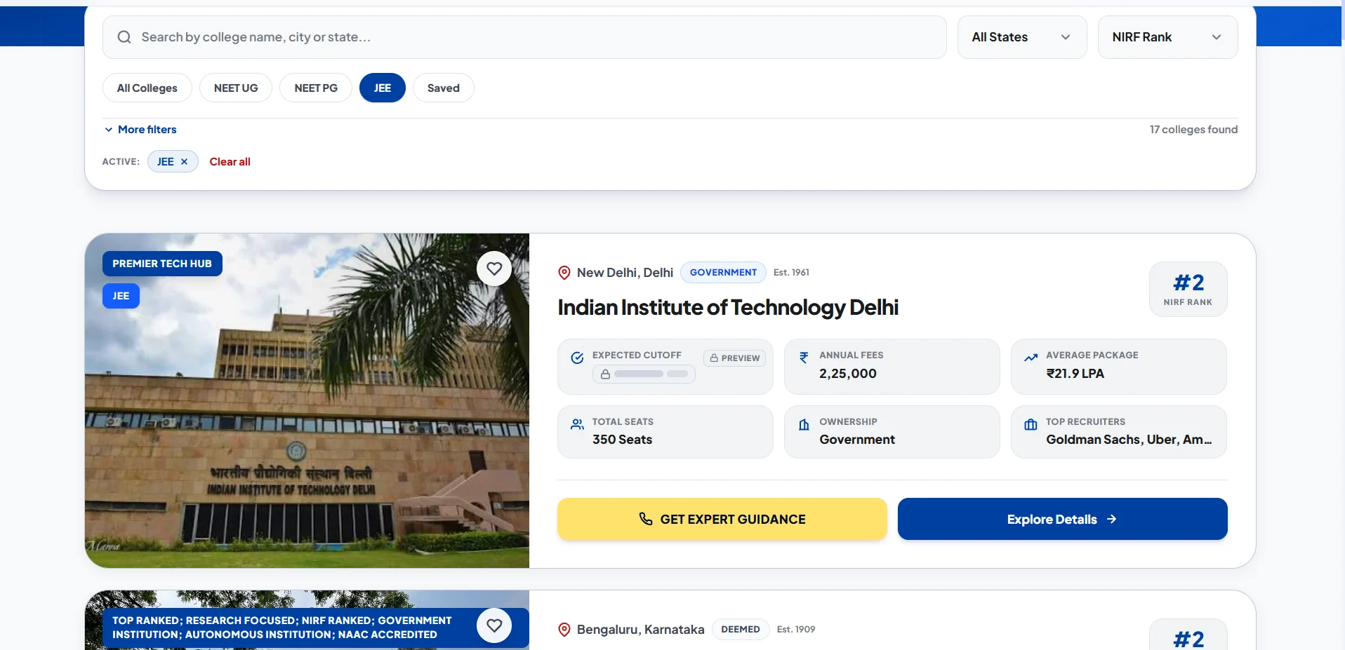 PrimePariksha college explorer
